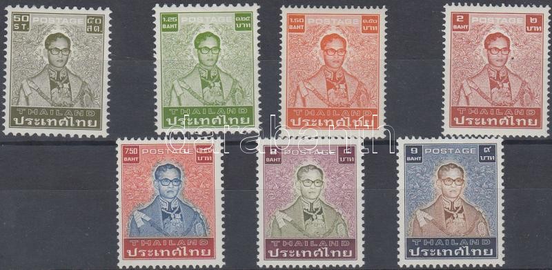 1981 + 1984-1985 Forgalmi: Bhumibol Aduljadeh király 7 klf bélyeg vízjellel, 1981 + 1984-1985 Definitive: King Bhumibol Aduljadeh 7 diff. stamps with watermark