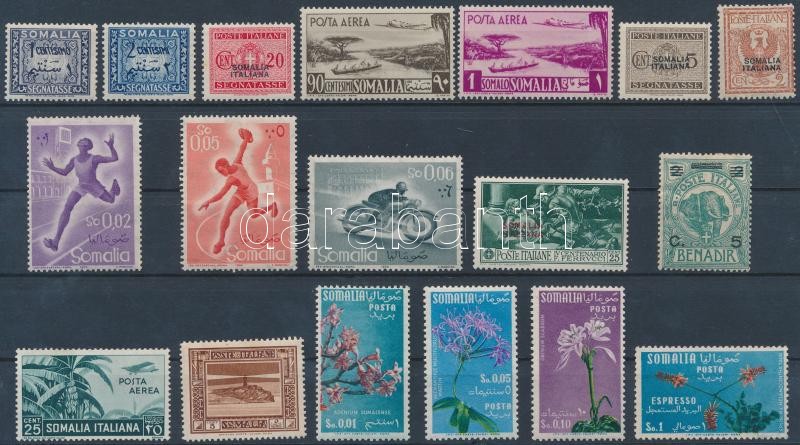 Italian Somalia 18 stamps, Olasz Szomália 18 db bélyeg