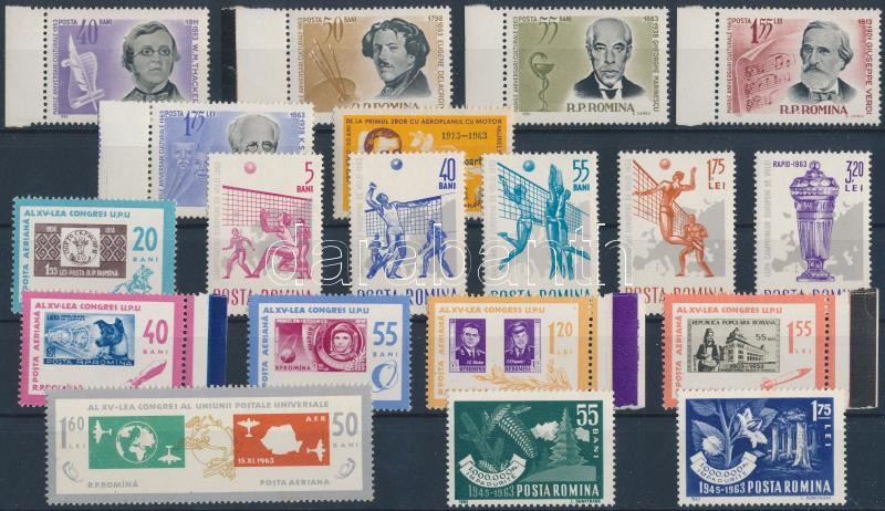 44 stamps, with complete sets on 2 stock cards, 44 db bélyeg, közte teljes sorokkal 2 stecklapon