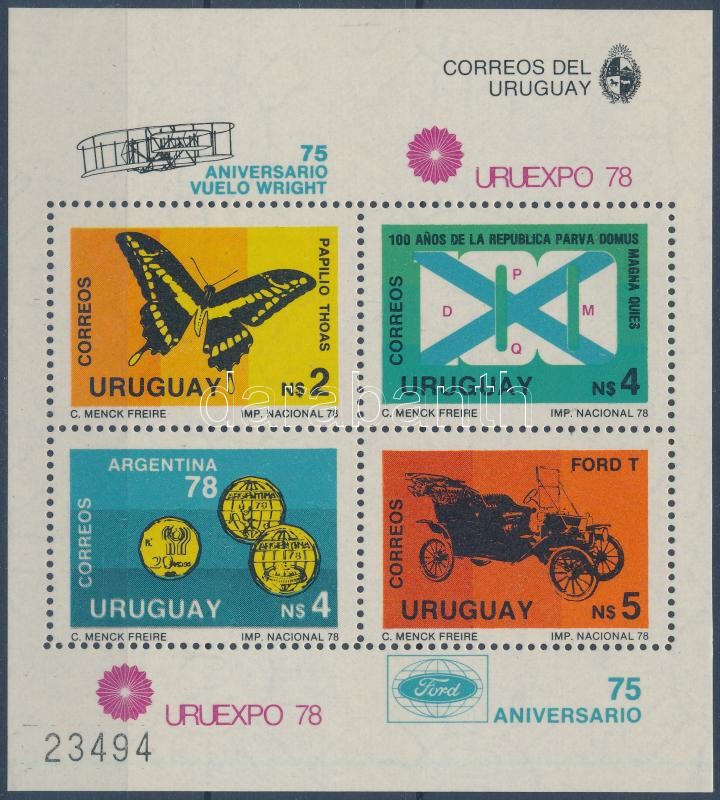 URUEXPO nemzeti bélyegkiállítás blokk, URUEXPO National Stamp Exhibition block
