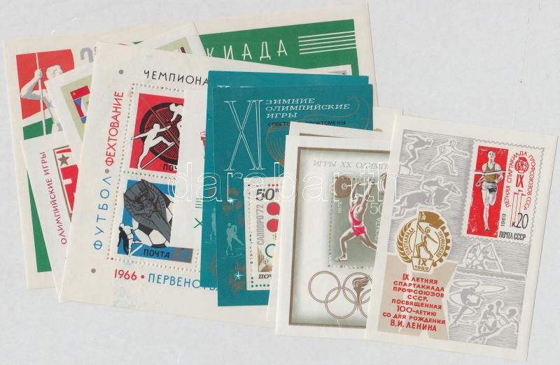 Szovjetunió 1963-1972 Sport, olimpia motívum 10 klf blokk, Soviet Union 1963-1972 Sport, Olympics motive 10 diff. blocks