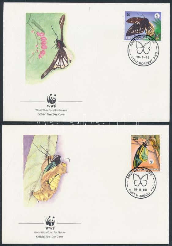 Queen Alexandra butterflies set on 4 FDC, Alexandra királyné pillangó sor 4 FDC