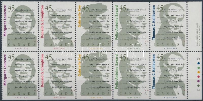 Writers stamp-booklet sheet, Írók bélyegfüzetlap