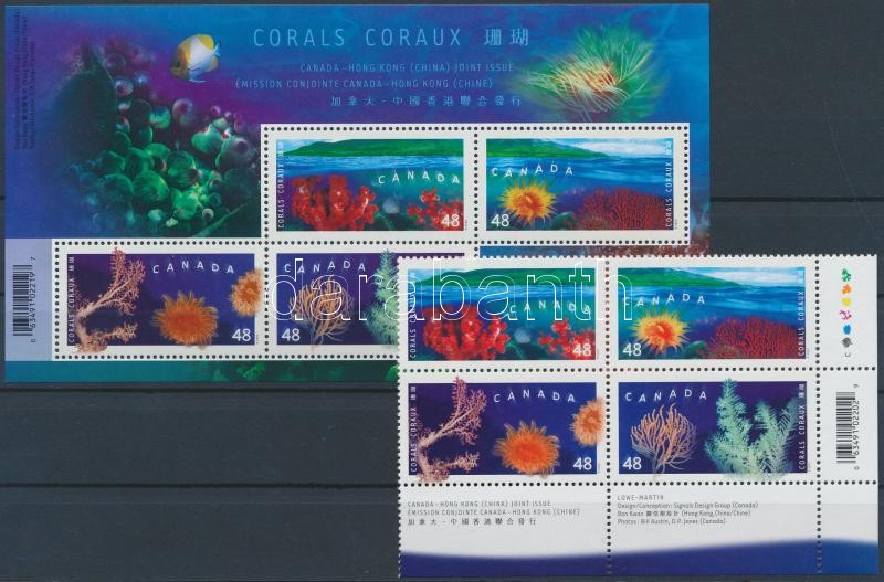 Corals block of 4 + block, Korallok négyestömb + blokk