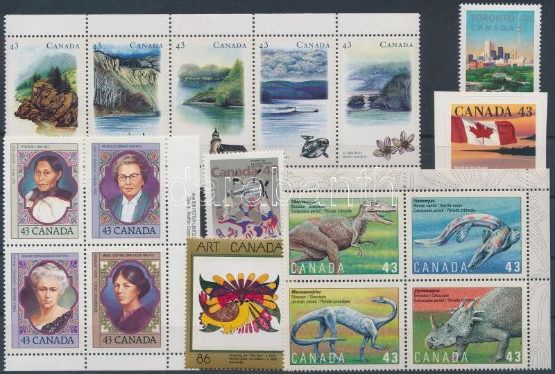 17 diff. stamps with 2 block of 4 and 1 stripe of 5, 17 klf bélyeg, benne 2 négyestömb és 1 ötöscsík