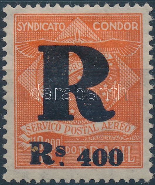 Magánkiadás Légiposta felülnyomott bélyeg, Private issue Airmail stamp with overprint