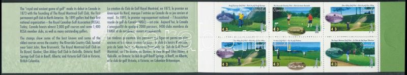Centenary of the Royal Canadian Golf Association stamp-booklet, 100 éves a Kanadai Királyi Golf Egyesület bélyegfüzet