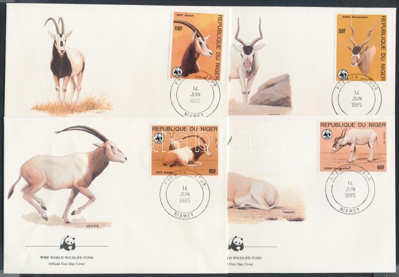 WWF Antelopes set on 4 FDC, WWF Antilopok sor 4 FDC-n