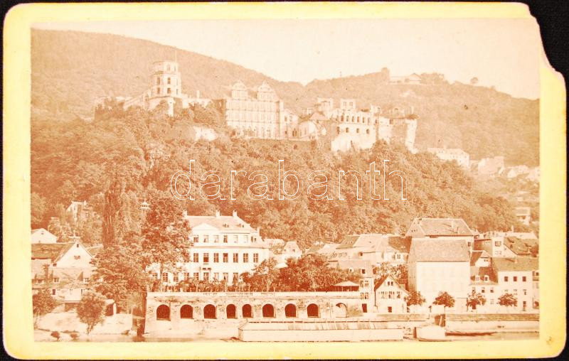 cca 1890 Germany Heidelberg photo 9x11 cm, cca 1890 Heidelberg keményhátú fotó 9x11 cm