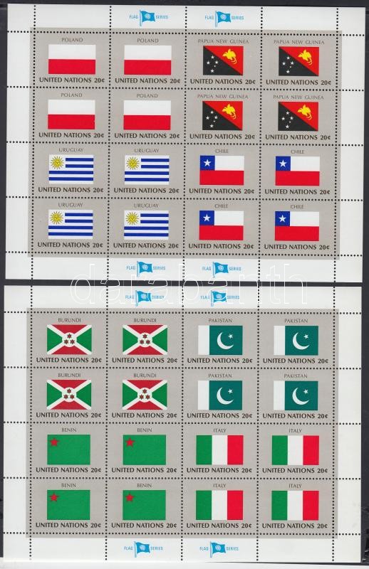 ENSZ tagállamok zászlói kisívsor, Flags of the UN Member States minisheet set