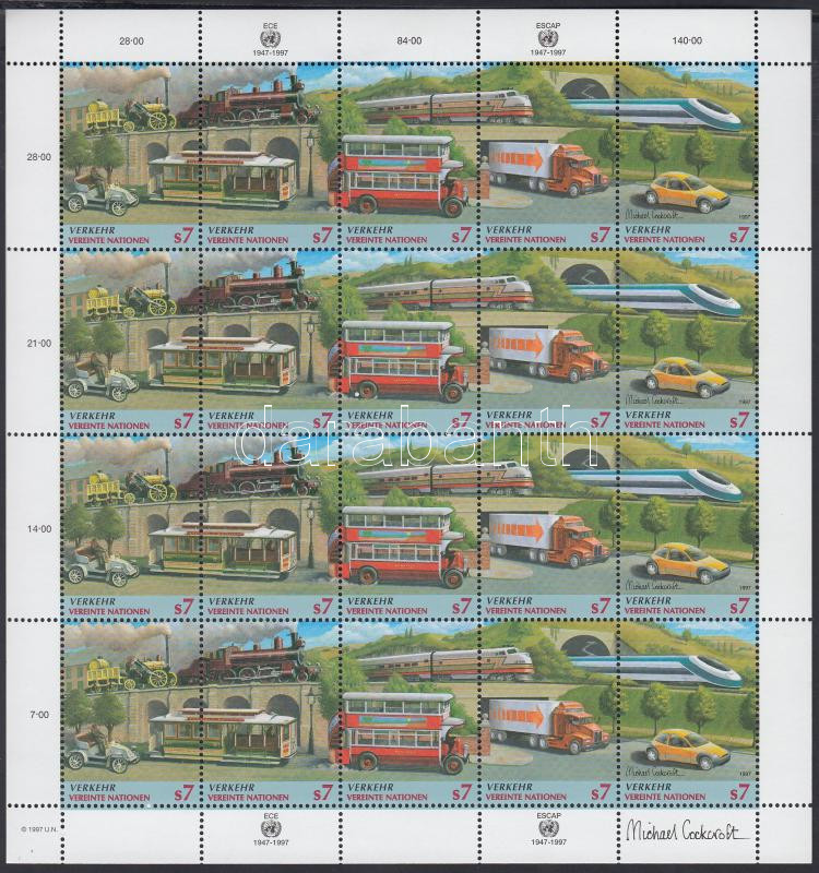 A közlekedés fejlesztése kisív, The development of transport minisheet