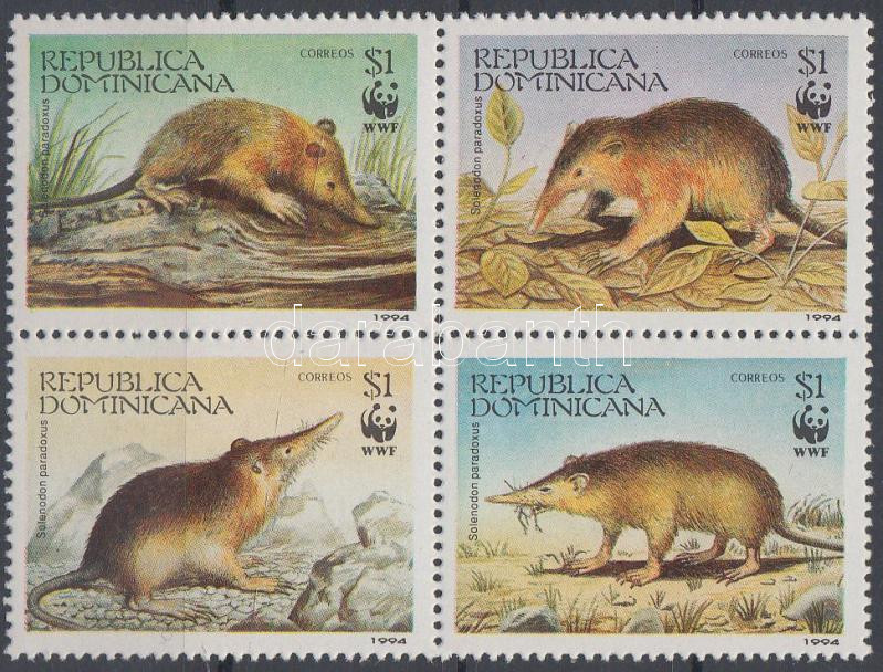 WWF mole-rat species block of 4 + the set on FDC, WWF Patkány-vakondfélék négyestömb + ugyanaz a sor 4 FDC-n