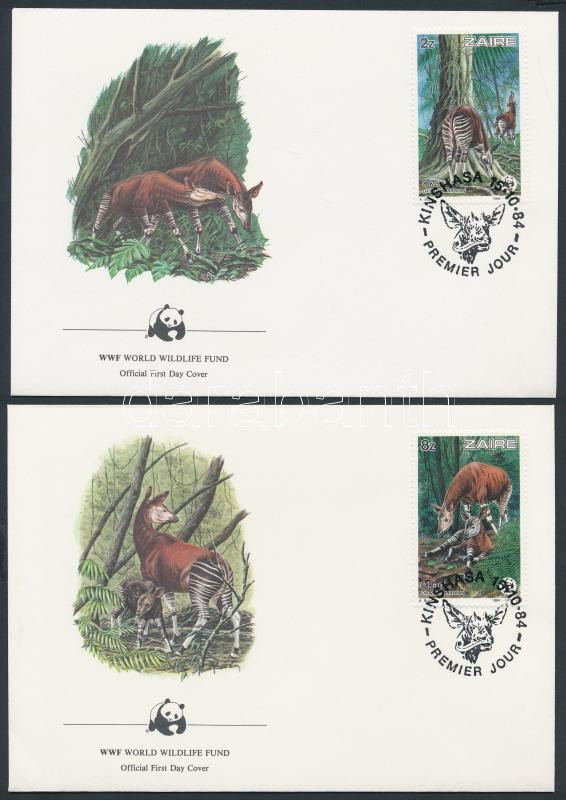 WWF Okapi set 4 FDC, WWF Okapi sor 4 FDC