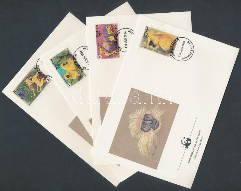 WWF Golden Langur set 4 FDC, WWF aranylangur sor 4 FDC