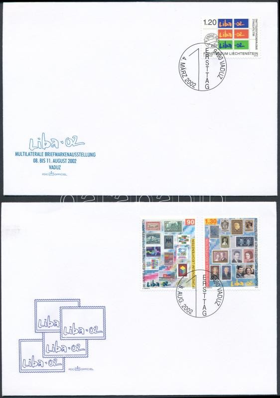 LIBA nemzetközi bélyegkiállítás bélyeg + sor  2 FDC, LIBA International stamp exhibition stamp + set 2 FDC