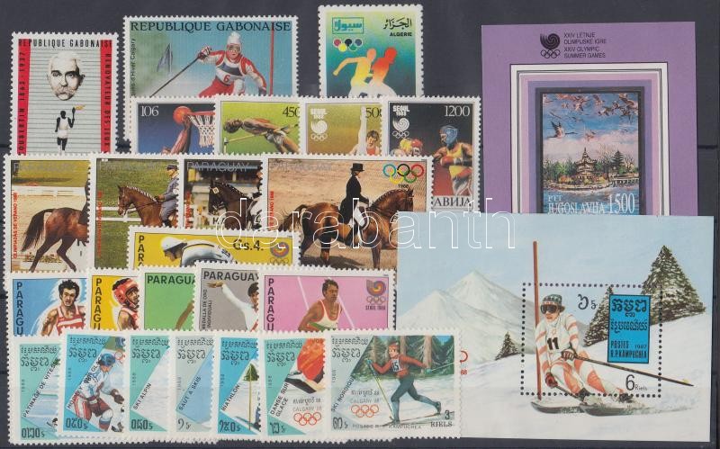 1987-1988 Olimpia motívum 24 klf bélyeg + 2 klf blokk, 1987-1988 Olympics motive 24 diff. stamps + 2 diff. blocks