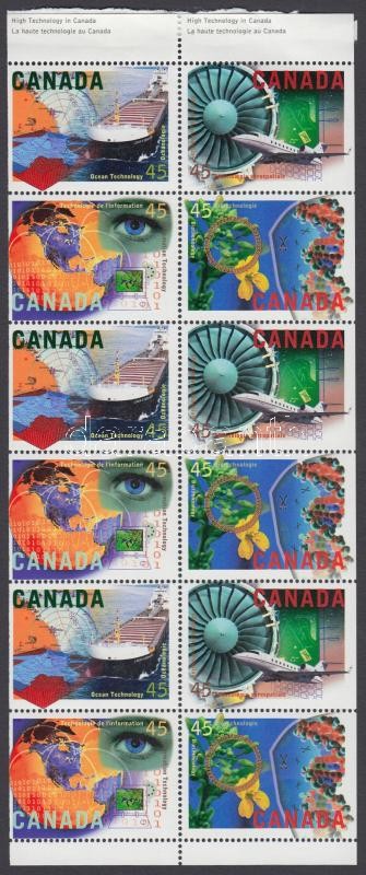 Kanadai csúcs technológia bélyegfüzetlap, Canadian high-tech stamp-booklet sheet