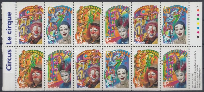 Cirkusz bélyegfüzetlap, Circus stampbooklet sheet