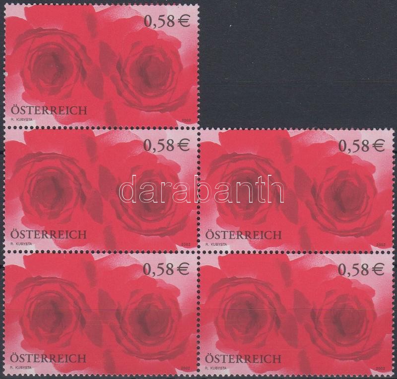 Üdvözlő bélyeg ötöstömb, Greeting stamps in block of 5
