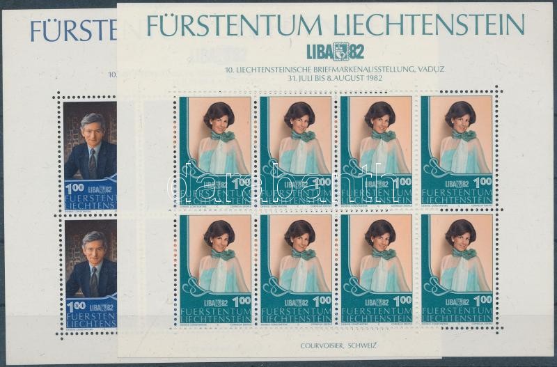 LIBA Liechtenstein Stamp Exhibition mini sheet set, LIBA liechtensteini bélyegkiállítás kisívsor