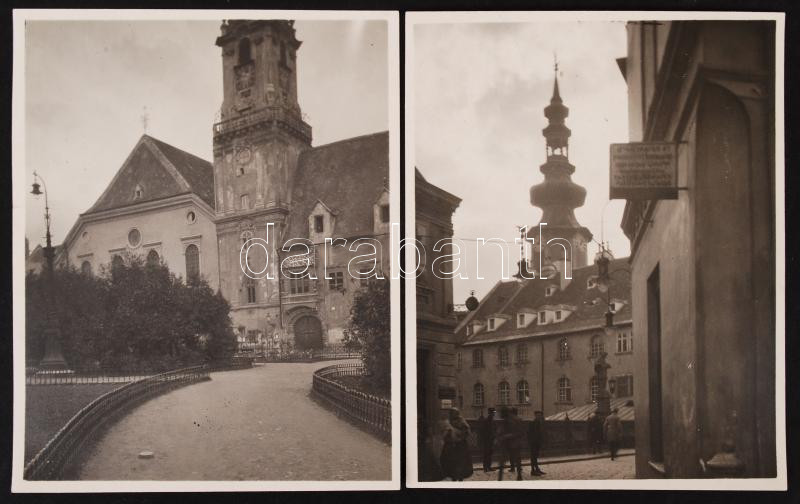 cca 1920 Pressburg 2 pieces Photo 9x11 cm, cca 1920 Pozsony 2 db városképes fotó 9x11 cm