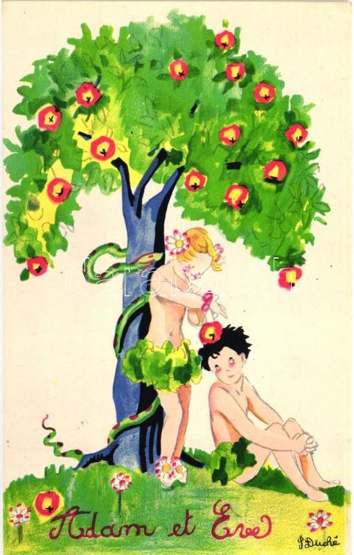 Ádám és Éva gyermekként, Az elveszett Paradicsom, s: Duché, Adam and Eve as children, Paradise Lost s: Duché
