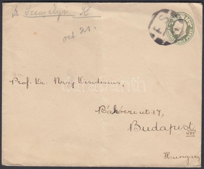 ~1905 Magán díjjegyes boríték Budapestre, ~1905 Private PS-cover to Budapest