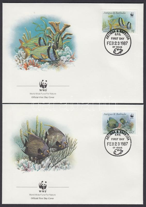 WWF halak sor 4 FDC, WWF Fishes set on 4 FDC