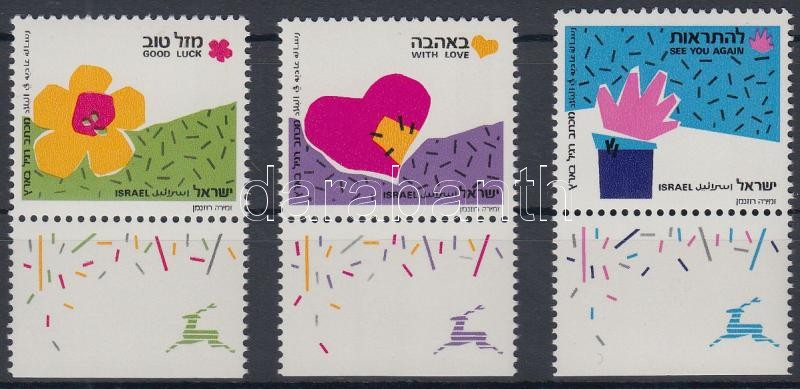 Üdvözlőbélyeg tabos sor, Greeting stamp set with tab