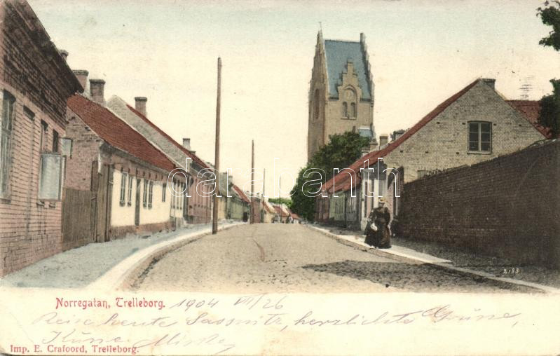 Trelleborg, Norregatan / North street, St. Nicholas' Church