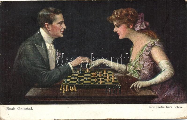 Eine Partie für's Leben / playing chess, S.V.D. 466. s: Ruab Gnischaf, Sakkozók, S.V.D. 466. s: Ruab Gnischaf
