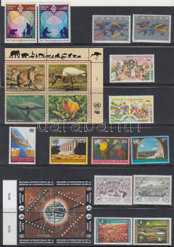 22 klf bélyeg, közte 2 négyestömb, 22 diff. stamps with 2 blocks of 4