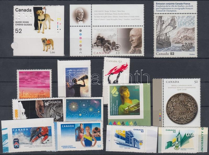 14 stamps, margin and corner, 14 db bélyeg, ívszéli, illetve ívsarkival