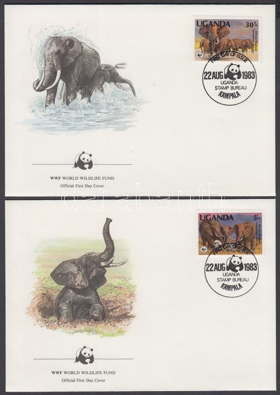 WWF African elephant set 4 FDC, WWF Afrikai elefánt sor 4 FDC