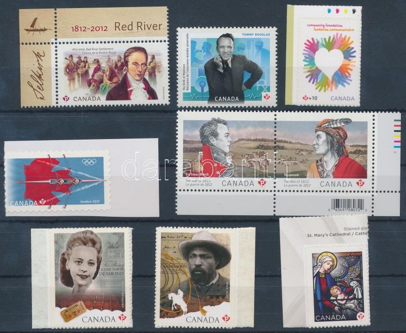 9 stamps with margin and corner, self-adhesive, 9 db ívszéli és ívsarki, köztük öntapadós