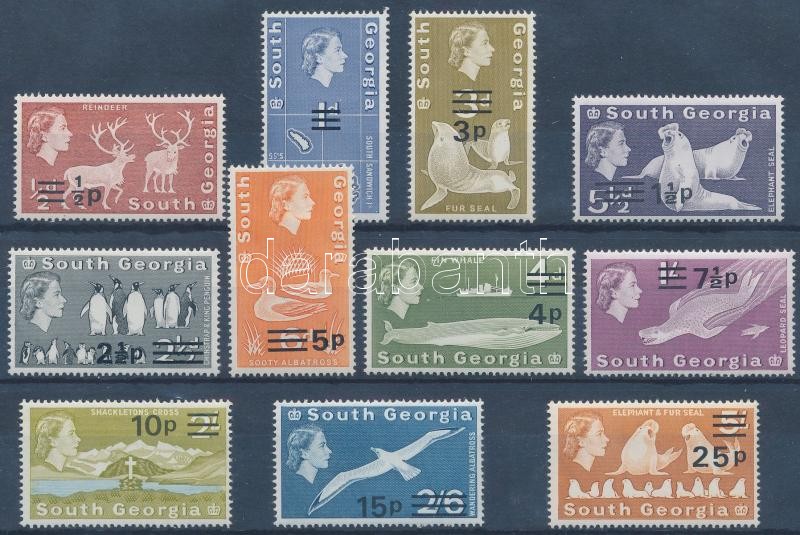 1971/1973 Definitive: Nature stamps for the same set with overprint, 1971/1973 Forgalmi: élővilág bélyegek ugyanabból a sorból, felülnyomással