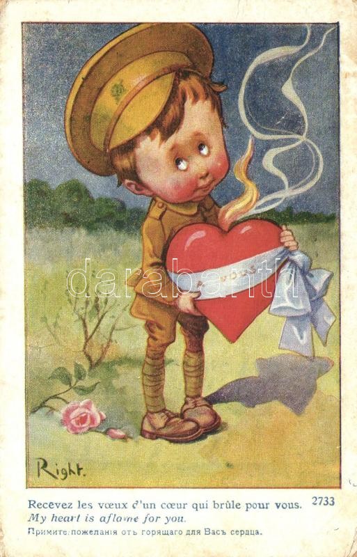 Katonai Valentin napi kártya s: Right, Military valentine day greeting card s: Right