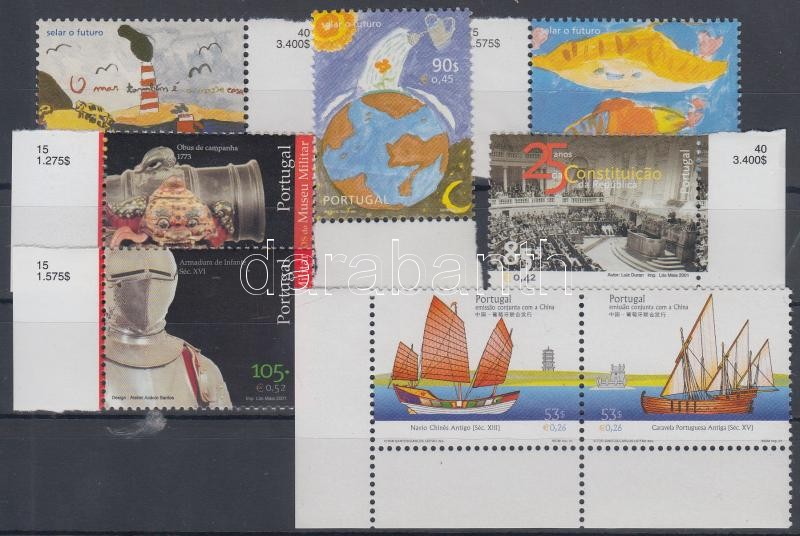 8 stamps with margin and corner, 8 db bélyeg köztük ívszéli és ívsarki pár