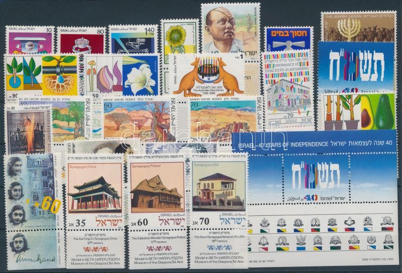 23 stamps with tab and with set + 1 block, 23 db tabos bélyeg sorokkal + 1 blokk