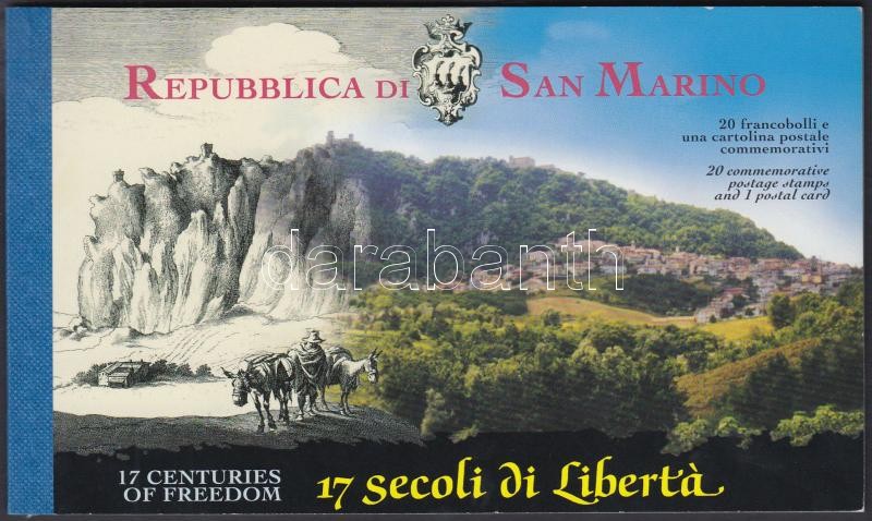 1700 éves a San Marino-i köztársaság bélyegfüzet, 1700th anniversary of Republic of San Marino stampbooklet