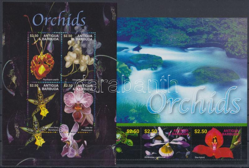 Orchids mini sheet pair, Orchideák kisív pár