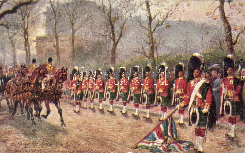 The Gordon Highlanders, Raphael Tuck & Sons 'Oilette' postcards No. 3546. s: Harry Payne, Angol hadsereg gyalogezrede, Raphael Tuck & Sons 'Oilette' postcards No. 3546. s: Harry Payne