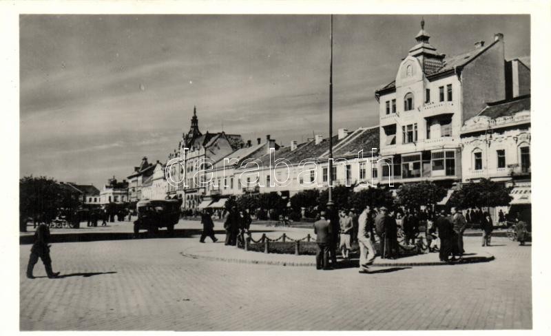 Szatmárnémeti, Horthy Miklós tér, Huszár Aladár kiadása, Satu Mare, square