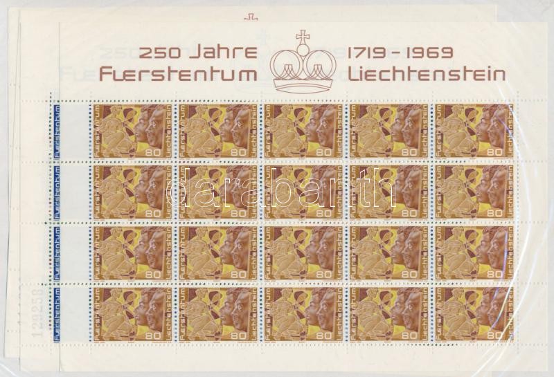 250th anniversary of Liechtenstein minisheet set, 250 éves Liechtenstein kisívsor