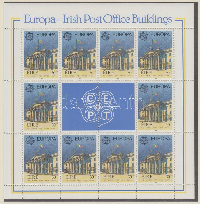 Europa CEPT Postal institutions mini sheet set, Europa CEPT Postai intézmények kisív sor