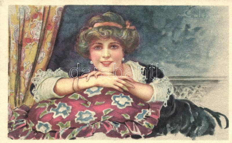 Italian art postcard s: Colombo, Olasz művészlap s: Colombo