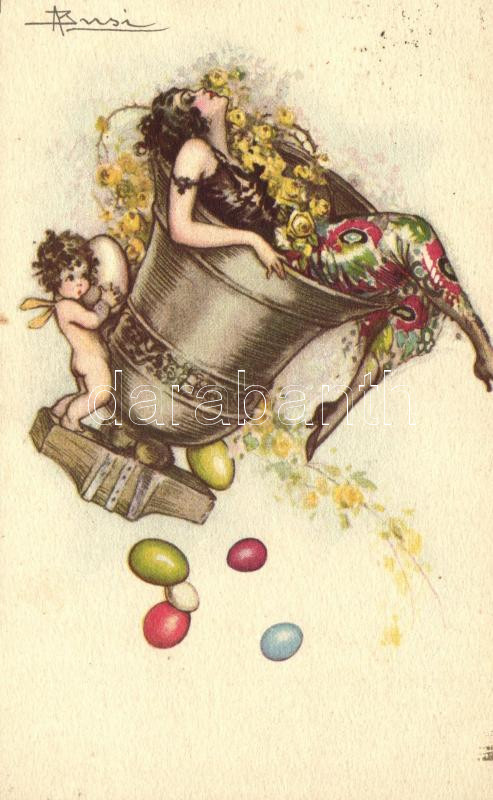 Easter, Italian art postcard; Anna & Gasparini No. 601-6 s: Busi, Húsvéti témájú olasz művészlap; Anna & Gasparini No. 601-6 s: Busi