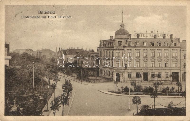 Bitterfeld, Lindenstrasse, Hotel Kaiserhof, Reinhold Jacob / street, hotel