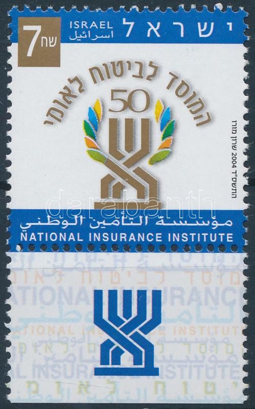 Nemzeti biztosító intézet tabos bélyeg, National Insurance Institution stamp with tab