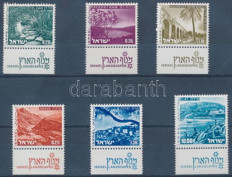 Landscapes 6 diff. stamps with tab and phosphor stripe (676 without phosphor stripe), Tájak 6 klf tabos bélyeg foszforcsíkkal (676 foszforcsík nélkül)